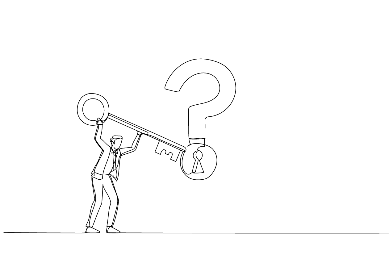 FAQ Illustration – Schlüssel zur Frage